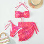 Sexy Printed Beach Two Pieces Bikini Three-Piece Swimsuit