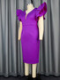 Women spring studded V neck Elegant party Ruffle Sleeve dress