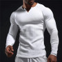 Men's Long Sleeve Color Block Waffle Basic T-Shirt