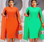 Spring Chic Round Neck Patchwork Pleated Sleeve Bodycon Pencil dress