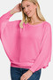 Zenana Ribbed Round Neck Long Sleeve Top