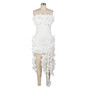 Women's Summer Sexy Strapless Ruffle Tassel Dress