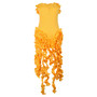 Women's Summer Sexy Strapless Ruffle Tassel Dress