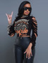 Women spring and summer street hip-hop style long-sleeved stretch T-shirt