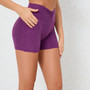 Women Yoga Shorts Pleated Pocket High Waist Gym Shorts