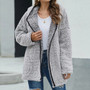 Solid Color Zipper Hoodies Autumn And Winter Fleece Casual Jacket For Women