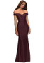 elegant off shoulder solid color evening dress