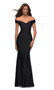 elegant off shoulder solid color evening dress