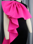 Women Party Cape Ruffle Edge Color Block Dress