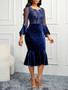 Spring Summer Women's Clothing Sexy Lace Slim Tight Fitting Mermaid Formal Party Dress