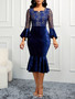 Spring Summer Women's Clothing Sexy Lace Slim Tight Fitting Mermaid Formal Party Dress