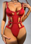 Erotic Lingerie Sexy Women's Lace-Up Hollow One-Piece Bodysuit