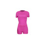 Women Sexy Solid Short Sleeve Top and Shorts Two-piece Set