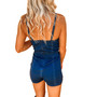 Women Beaded Denim Jumpsuit