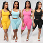 Women Sports Casual Tank Top and Shorts Two-piece Set