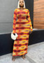 Fashion Casual 3D Printed Long Sleeve Slim Dress