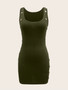 Summer  Street Solid Color Strap Sexy Women's Bodycon Dress