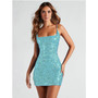 Women's Summer Sequin Beads Sexy Straps Bodycon Slim Mini Dress