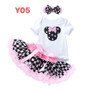 Summer Sweet And Cute Baby Girl Birthday Wear Short-Sleeved Romper Princess Skirt Two Piece Set