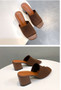 Women shoes knitting wool high heels Square Toe sandals