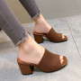 Women shoes knitting wool high heels Square Toe sandals