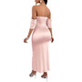 Women Summer Solid Strapless Draped Bodycon Dress