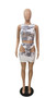 Women Casual Sexy Print Top and Skirt Two-piece Set