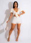 Women Sports Casual Lace Top And Shorts Two Piece Set