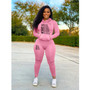 Women Casual Sports Print Hoodies and Pant Two-Piece Set