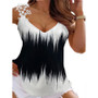 Summer Ladies Sweet Casual Lace V Neck Print Plus Size Camisole