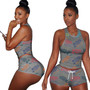 Women Printed Tank Top and Shorts Two-Piece Set