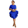 Ladies Round Neck Elegant Ruffle Bodycon Dress