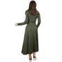 Women Solid Knitting Long Sleeve Dress