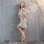 Women V Neck Formal Party Elegant Mini Evening Dress