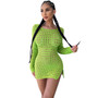 Women Sexy Cutout Backless Long Sleeve Dress