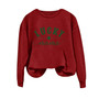 Letter Print Solid Color Round Neck Long Sleeve T-Shirt