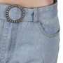 High Waist Belt Denim Pants