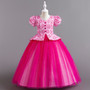 Children's Plaid Patchwork Puff Sleeve Princess Dress