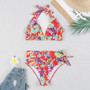 Multicolorprinted High-Waisted Two Pieces Bikini Swimsuit