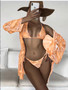Sexy Print Coverup Bikini Three-Piece Swimsuit