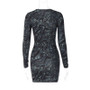 Women's autumn and winter long sleeve printed hollow Tight Fitting Bodycon fashionable sexy short dress