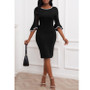 Plus Size Women Fall Bell Bottom Sleeve Dress