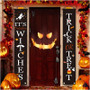 (2PCS)halloween curtain festive background decoration couplet banner pumpkin ghost banner