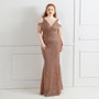 Plus Size Women Sequin Patchwork Fringe Formal Party Evening Dress