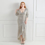 Plus Size Women Sequin V-Neck Formal Party Evening Dress