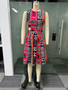 Women Sexy Irregular Print Hollow Sleeveless Dress