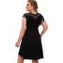 Plus Size Women Lace Round Neck Tassel Elegant Dress