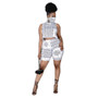 Women Printed Top and Printed Shorts Two-piece Set with Mask