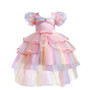 Girls tail puff sleeve holiday party dress princess dress