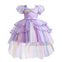 Girls tail puff sleeve holiday party dress princess dress